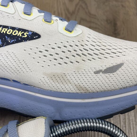 Brooks Ghost 15 Shoes Womens Size 10 White Blue Floral Running Sneakers - Picture 12 of 16